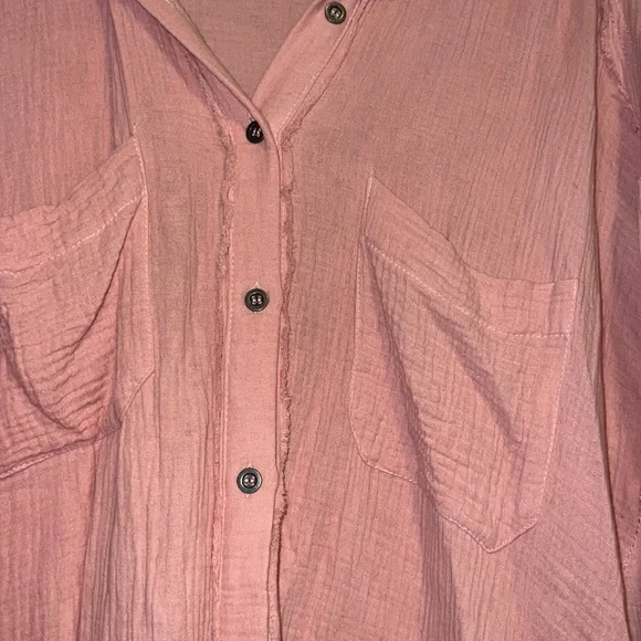 Entro Pink Button Down - Baby Doll back - Picture 2 of 5
